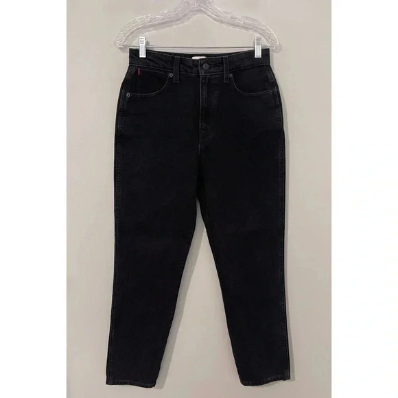 Aritzia Sunday Best Zola Mom Jean Size 6 Black High Rise Tapered Leg - Picture 3 of 13